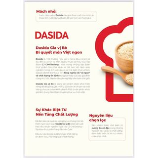 “ Thùng 10 gói “Hạt Nêm Vị Bò DASIDA Bịch 1KG Nhập Khẩu Trung Quốc