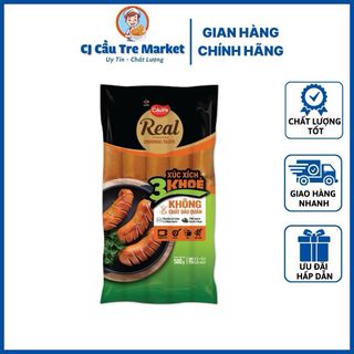 “ Thùng 12 gói “ Xúc Xích REAL 3 khỏe - CJ Cầu Tre 500g