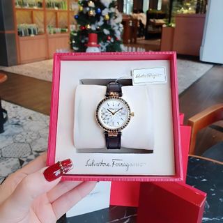 ĐỒNG HỒ NỮ CAO CẤP SALVATHORE FERRAGAMO DÂY DA NHIỀU MÀU MẶT HOA VIỀN ĐÁ FULLBOX