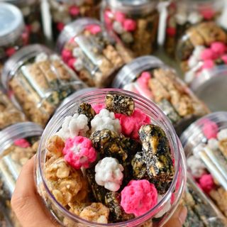 Kẹo thèo lèo bông dâu, kẹo thèo lèo mè đen hủ 500g