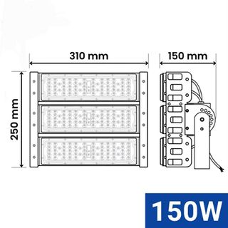 Đèn pha led chống chói,đèn pha sân bóng,sân pickleball cao áp 220v siêu sáng 150w