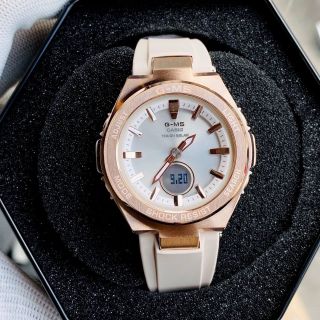 ĐỒNG HỒ NỮ CHÍNH HÃNG KASIO MSG ĐIỆN TỬ DÂY CAO SU HỒNG FULLBOX