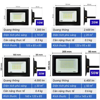 Đèn pha led siêu sáng chống nước lắp ngoài trời IP66 100w ánh sáng trắng và vàng