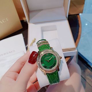 ĐỒNG HỒ NỮ CAO CẤP VERSEC DÂY DA XANH LÁ VIỀN HỘT