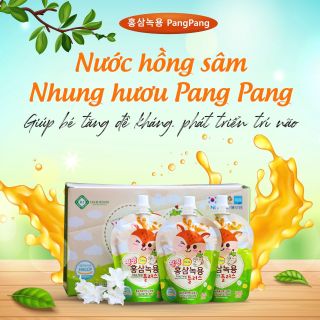 Nước hồng sâm nhung hươu pang pang hộp 10 gói x 80ml