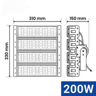 Đèn pha led chống chói,đèn pha sân bóng,sân pickleball cao áp 220v siêu sáng 200w