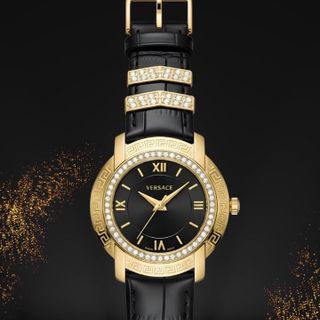 ĐỒNG HỒ NỮ CAO CẤP VERSEC DÂY DA ĐEN VIỀN HỘT