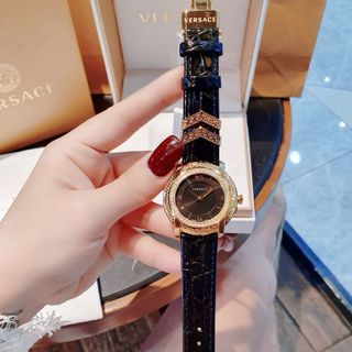 ĐỒNG HỒ NỮ CAO CẤP VERSEC DÂY DA ĐEN VIỀN HỘT