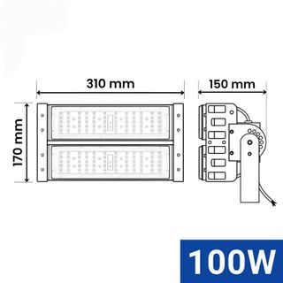Đèn pha led chống chói,đèn pha sân bóng,sân pickleball cao áp 220v siêu sáng 100w