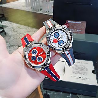 DÉAL CUỐI NĂM ĐỒNG HỒ NAM SIÊU CẤP MAURIC CHONOGRAP AIKON DÂY DA