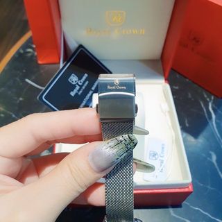 SĂN SALE ĐỒNG HỒ NỮ RODAL DÂY LƯỚI MÁY NHẬT XỊN MẶT ĐÁ RƠI