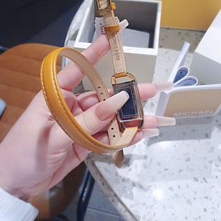 ĐỒNG HỒ NỮ CAO CẤP MICHAEL DÂY DA VÒNG TAY NÂU VÀ ĐEN MẶT CHỮ NHẬT FULLBOX