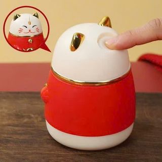 HỘP ĐỰNG TĂM MÈO THẦN TÀI NÚT BẤM