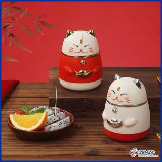 HỘP ĐỰNG TĂM MÈO THẦN TÀI NÚT BẤM