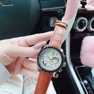 SĂN SALE ĐỒNG HỒ NAM TRUNG CẤP ÔMAGE DÂY DA CÁ SẤU FULL KIM