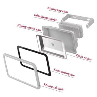 Đèn pha led siêu sáng ngoài trời cao cấp 220v,sân pickleball 100w ánh sáng trắng,trung tính,vàng