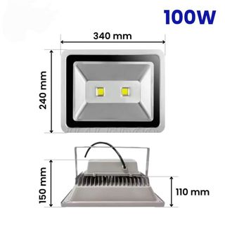 Đèn pha led siêu sáng ngoài trời cao cấp 220v,sân pickleball 100w ánh sáng trắng,trung tính,vàng