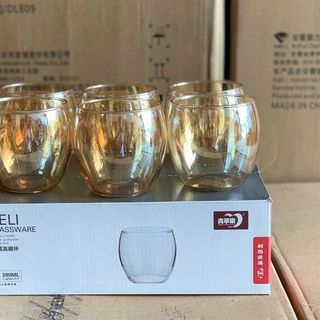 Bộ 6 Cốc Thuỷ Tinh Trứng Vàng 390ml (THÙNG 8B)