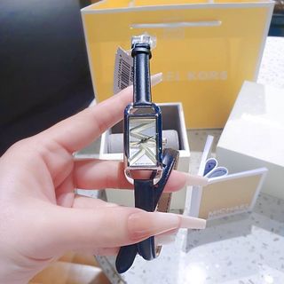ĐỒNG HỒ NỮ CAO CẤP MICHAEL DÂY DA VÒNG TAY NÂU VÀ ĐEN MẶT CHỮ NHẬT FULLBOX