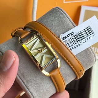 ĐỒNG HỒ NỮ CAO CẤP MICHAEL DÂY DA VÒNG TAY NÂU VÀ ĐEN MẶT CHỮ NHẬT FULLBOX