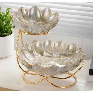 Sứ - Khay Thuyền Mứt Vân Đá 2 Tầng GP-20 ( THÙNG 24C )