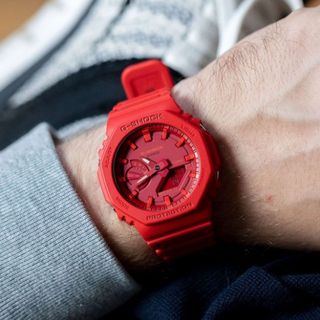 SĂN SALE ĐỒNG HỒ ĐIỆN TỬ CAO CẤP KASIO DÂY CAO SU ĐỎ MẶT BO GÓC FULLBOX