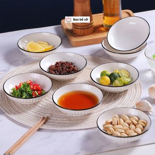 Đĩa tiêu Muối chấm Sọc Trắng (THÙNG 300C)