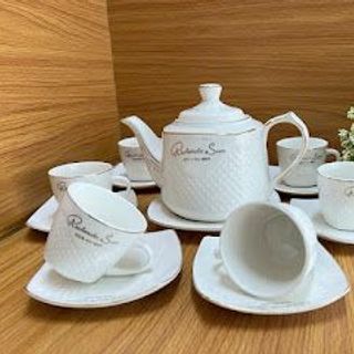 Bộ Ấm Chén Đĩa Kê Hàn Quốc Vuông Tròn Cao Cấp (THÙNG 12B)