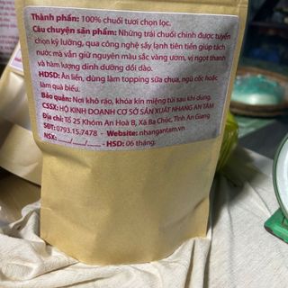 Chuối Sấy Lạnh Nguyên Trái An Tâm - Không Đường, Giữ Trọn Vitamin (Gói 500g)