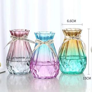 Lọ Hoa Thủy Tinh Có Dây Thắt Nơ Màu 18 YH (THÙNG 72C)