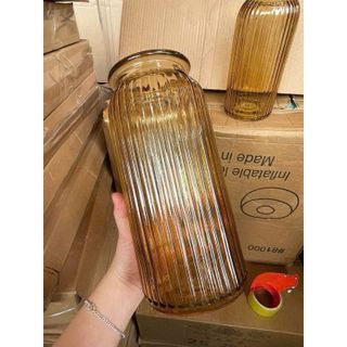 Lọ Hoa Thủy Tinh Sọc Núm Vàng YH (THÙNG 20C)