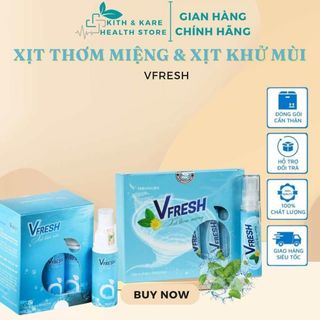 Combo vfresh xịt thơm miệng xịt khử mùi 100% từ thiên nhiên tự tin tỏa sáng x it