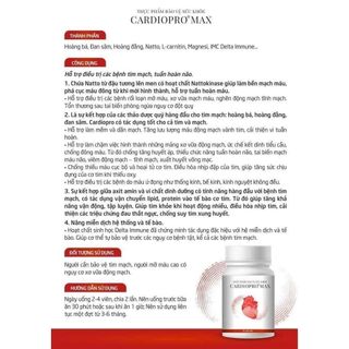 Thực Phẩm Bảo Vệ Sức Khỏe Cardio Pro Max – Hỗ Trợ Lưu Thông Khí Huyết Bảo Vệ Tim Mạch | Mua 1 Tặng 1 Quà Ngẫu Nhiên