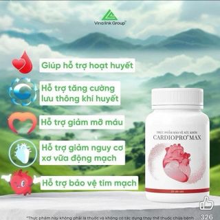 Thực Phẩm Bảo Vệ Sức Khỏe Cardio Pro Max – Hỗ Trợ Lưu Thông Khí Huyết Bảo Vệ Tim Mạch | Mua 1 Tặng 1 Quà Ngẫu Nhiên