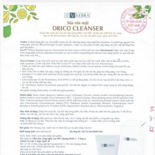Sữa Rửa Mặt Vxebra Orico Cleanser – Giúp Làm Sạch Dịu Nhẹ, Giữ Độ Ẩm Tự Nhiên Cho Da | Mua 1 Tặng 1 Quà Ngẫu Nhiên