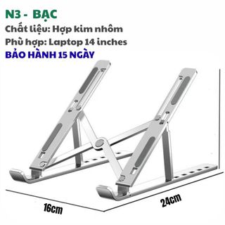 GIÁ ĐỠ LAPTOP N3 GẤP GỌN HỢP KIM NHÔM KHÔNG GỈ