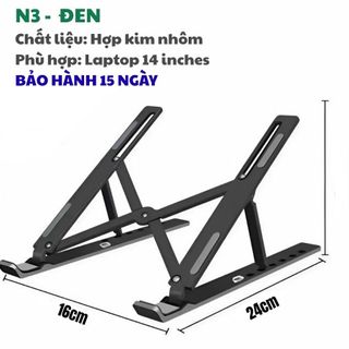 GIÁ ĐỠ LAPTOP N3 GẤP GỌN HỢP KIM NHÔM KHÔNG GỈ