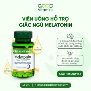 Viên ngủ ngom Melatonin Nature's Bounty 60v