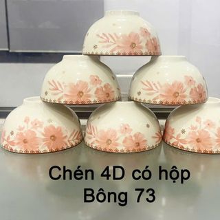 BỘ 10 CHÉN SỨ HOẠ TIẾT HOA 4D CÓ HỘP (T12)