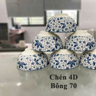 BỘ 10 CHÉN SỨ HOẠ TIẾT HOA 4D CÓ HỘP (T12)