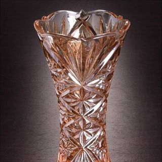 BÌNH CẮM HOA THUỶ TINH VÀNG 30CM HOẠ TIẾT (T12)