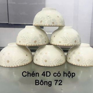 BỘ 10 CHÉN SỨ HOẠ TIẾT 4D KHÔNG HỘP