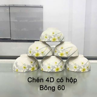 BỘ 10 CHÉN SỨ HOẠ TIẾT 4D KHÔNG HỘP