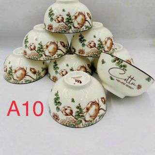 BỘ 10 CHÉN SỨ HOẠ TIẾT 4D KHÔNG HỘP