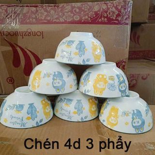 BỘ 10 CHÉN SỨ HOẠ TIẾT 4D KHÔNG HỘP