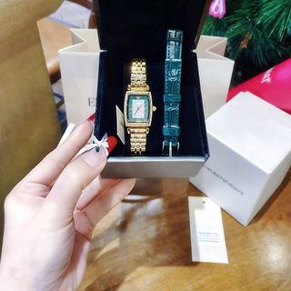 SĂN SALE SET ĐỒNG HỒ NỮ CAO CẤP ACMANI DÂY THÉP FULLBOX TẶNG DÂY DA