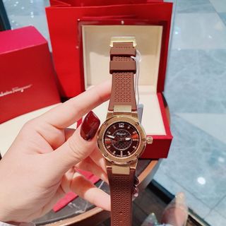 ĐỒNG HỒ NỮ CAO CẤP SALVATHORE F80 FIG DÂY SILICON NIỀNG THÉP VÀNG