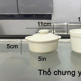 THỐ SỨ TRẮNG CHƯNG YẾN CÓ NẮP ĐẬY 5in (T72)