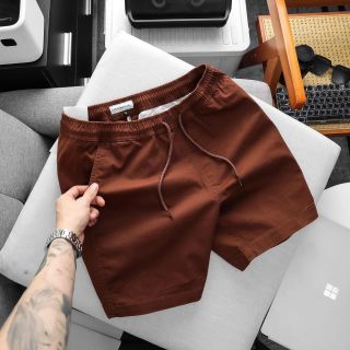 Short thun nam. lưng thun với chất kaki chính phẩm dày dặn, mịn, co giãn tốt, thiết kế form trên gối, ống thoải mái, lên quần trẻ trung