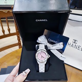 ĐỒNG HỒ NỮ CAO CẤP CHANEU ĐÁ CERAMIC TRẮNG MẶT HỒNG SỐ HỘT